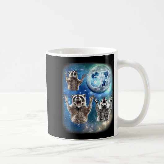 Mug 67 Meme Three Racoon Howling At The Moon 67  (Droite)