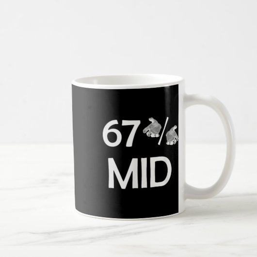 Mug 67% Mid Meme Mains Tendance Internet Drôle 6-7 Six (Droite)
