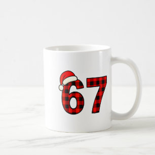 Mug 67 Noël Drôle Six Sept Mème Brainrot Carreaux S
