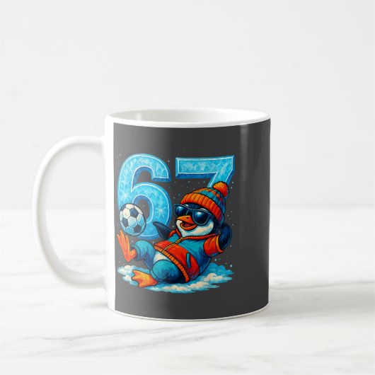 Mug 67 Penguin Soccer Funny Winter Meme Gift  (Gauche)