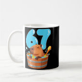 Mug 67 Six Seven 6-7 Capybara Funny Teen Kids Capybara (Gauche)