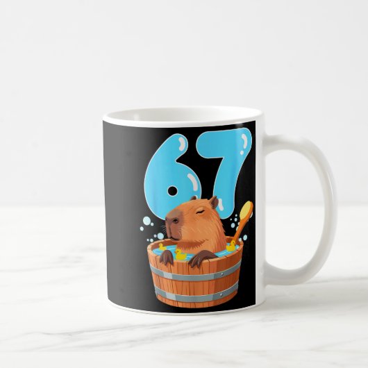 Mug 67 Six Seven 6-7 Capybara Funny Teen Kids Capybara (Droite)