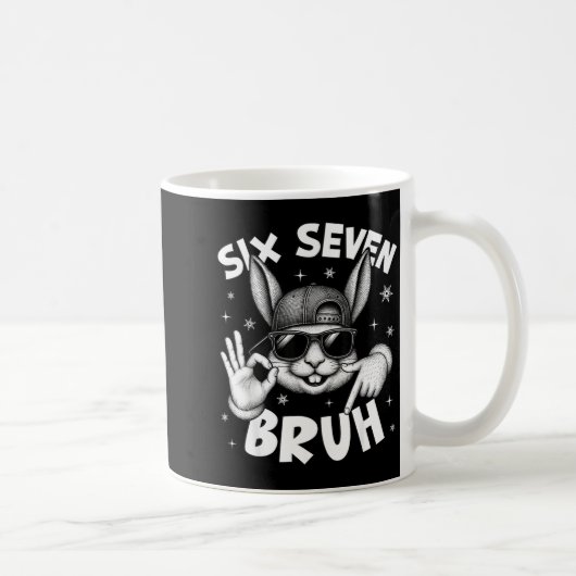 Mug 67 Six Seven Bruh Cute Bunny Face With Sungles Eas (Droite)