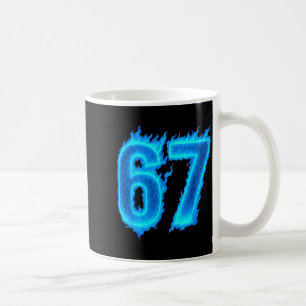 Mug 67 Six Seven Flamme Bleue Coloré Cool Drôle 6 7 Mo