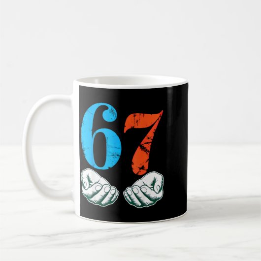Mug 67 Six Seven Meme 6 7 Hands  (Gauche)