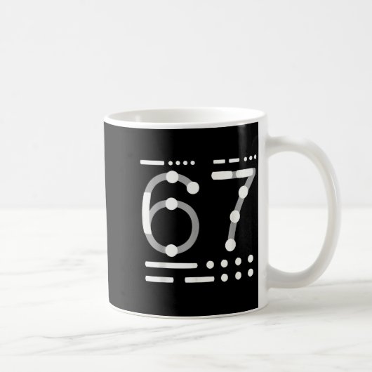 Mug 67 T-shirt, code morse 67 Kid Meme Six Seven Graph (Droite)