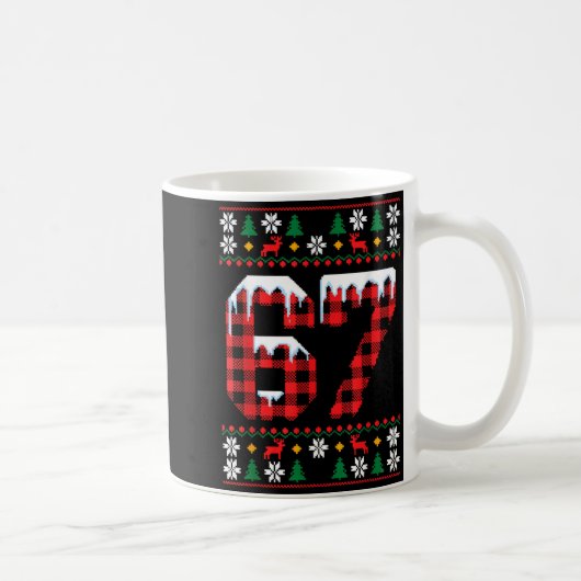 Mug 67 Ugly Christmas Flannel Brainrot Design (Droite)