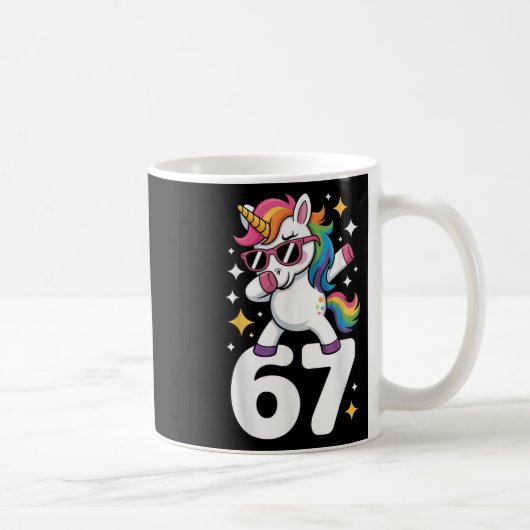 Mug 67 Unicorn Dabbing Six Seven Meme Funny  (Droite)