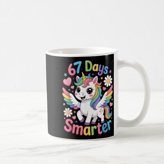 Mug 67e jour d'école 67 jours plus intelligent Licorne (Droite)