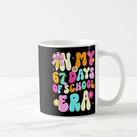 Mug 67th Day Of School 67 Days Pencil Coquette Bow Mem (Droite)