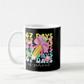 Mug 67th Day Of School 67 Days Pencil Coquette Bow Mem (Gauche)