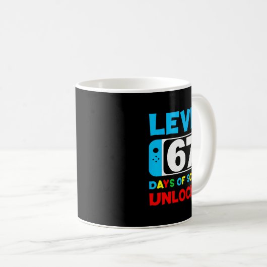Mug 67th Day Of School Level 67 Days Of School Unlocke (Devant droit)