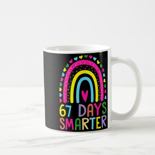 Mug 67th Day Of School Teacher 67 Days Smarter Rainbow (Droite)