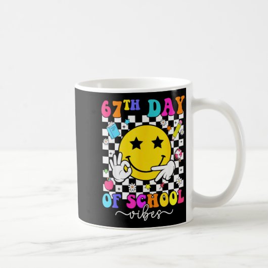 Mug 67th Day Of School Vibes 67 Meme Cute Smile Face T (Droite)