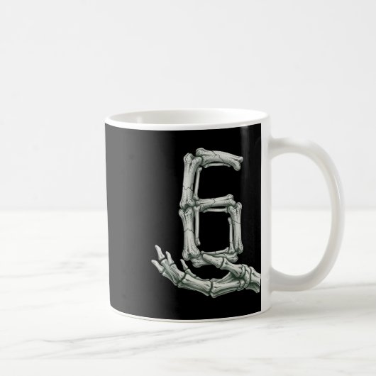 Mug 6 7 Halloween squelette drôle 67 mème Gen Alpha Si (Droite)