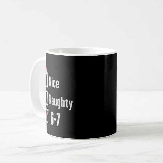 Mug 6-7 Meme Brain Rot Nice Naughty 67 Funny Christmas (Devant gauche)