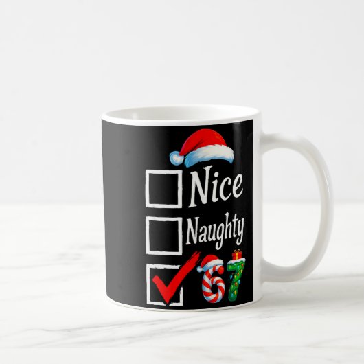 Mug 6 7 Meme Nice Naughty 67 Christmas Brain Rot Funny (Droite)