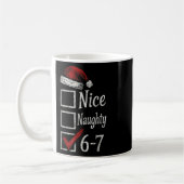 Mug 6-7 Mème Nice Naughty 67 Noël Brain Rot Drôle (Gauche)
