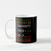 Mug 6-7 Mème Nice Naughty 67 Noël Brain Rot Drôle (Gauche)