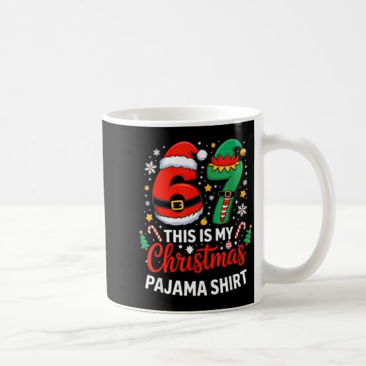 Mug 6 7 Noël Six Seven Mème Mon Pyjama de Noël S (Droite)