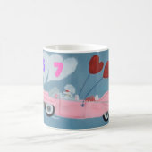 Mug 6 7 Poodle in Pink Classic Car flying in sky  (Centre)