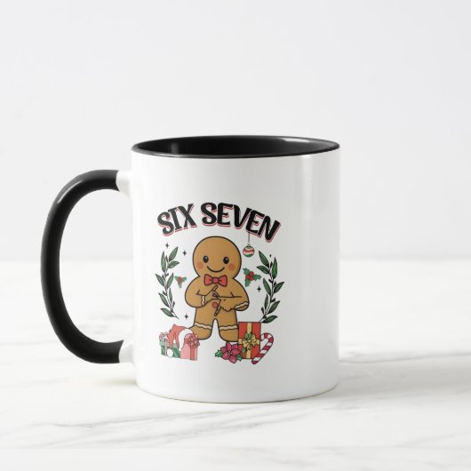 Mug 6 7 Six Seven Hand Gen Z Alpha Gingerbread Meme  (Gauche)