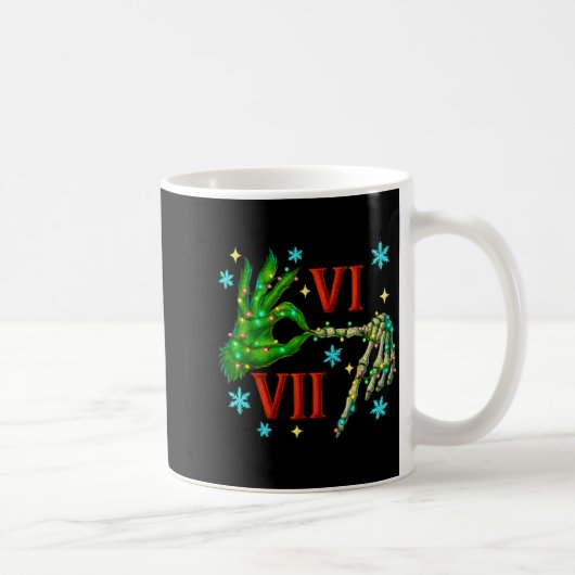 Mug 6 7 Six Seven Meme Christmas Hand Gen Z Alpha Xmas (Droite)
