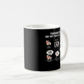Mug 6 Choses que je fais dans mon temps libre Drôle Fa (Devant droit)