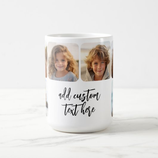Mug 6 Photo Collage avec script de rebond tendance - b (Centre)