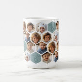 Mug 6 Photo Collage - funky honeycomb motif - blanc (Centre)