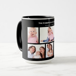 Mug 6 sections Photo personnalisée Simple cadre noir é