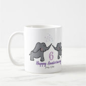 Mug 6e anniversaire de la mariage de fer Mignon élépha (Gauche)