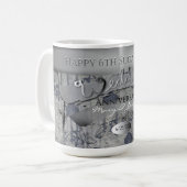 Mug 6e anniversaire de Mariage de fer et de sucre Café (Devant gauche)