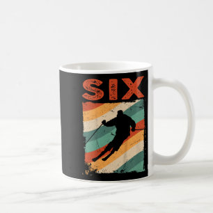 Mug 6e anniversaire Retro Ski Ski 6 ans Garçons Fille