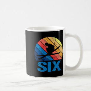 Mug 6e anniversaire rétro ski skieur garçons fille 6 a