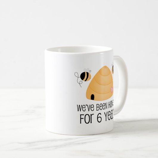 Mug 6ème Cadeau de couples d'anniversaire (Devant droit)