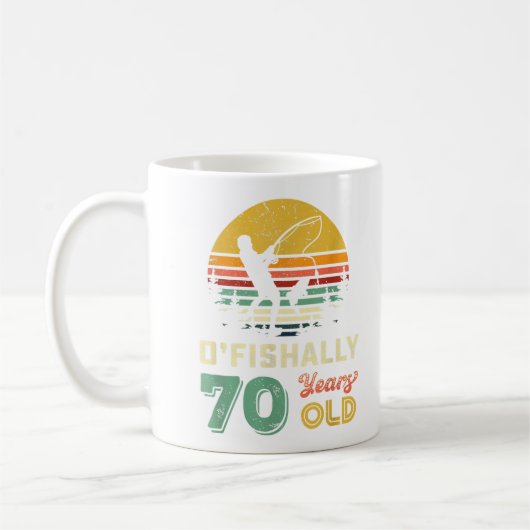 Mug 70 Ans 70 Grandpa Poisson 70e Anniversaire Wi-Fi (Gauche)