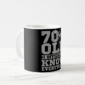 Mug 70 ANS ÂGÉ 70 Anniversaire Cadeau Papa sait tout (Devant gauche)