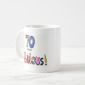 Mug 70 et soixante-dixième anniversaire fabuleux (Devant gauche)