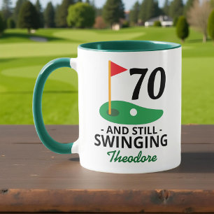 Mug 70 et toujours Swing, Funny 70e Anniversaire Golfe