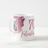 Mug 70 & Fabulous Pink Glitter 2 Photo 70th Birthday (Devant gauche)
