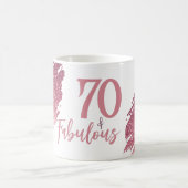 Mug 70 & Fabulous Pink Glitter 2 Photo 70th Birthday (Centre)