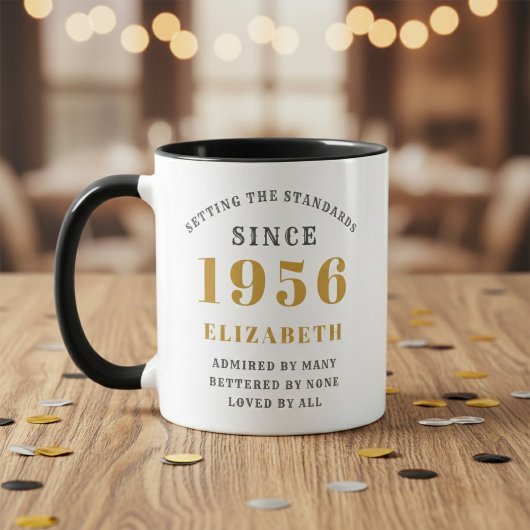 Mug 70e anniversaire 1956 Ajouter un nom Élégant