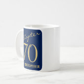 Mug 70e anniversaire Blue Gold (Devant gauche)