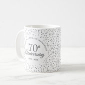 Mug 70e anniversaire de Mariage Amour Coeurs Confetti (Devant gauche)