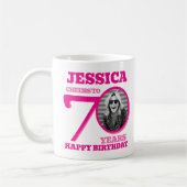 Mug 70e anniversaire double face photo nom rose (Gauche)