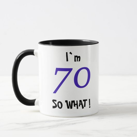 Mug 70e anniversaire drôle cadeau 70 Alors quel devis (Gauche)