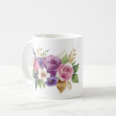 Mug 70e anniversaire Floral Bouquet or Accent (Devant gauche)