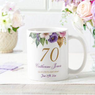 Mug 70e anniversaire Floral Bouquet or Accent
