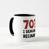 Mug 70e anniversaire Gag cadeau (Devant gauche)